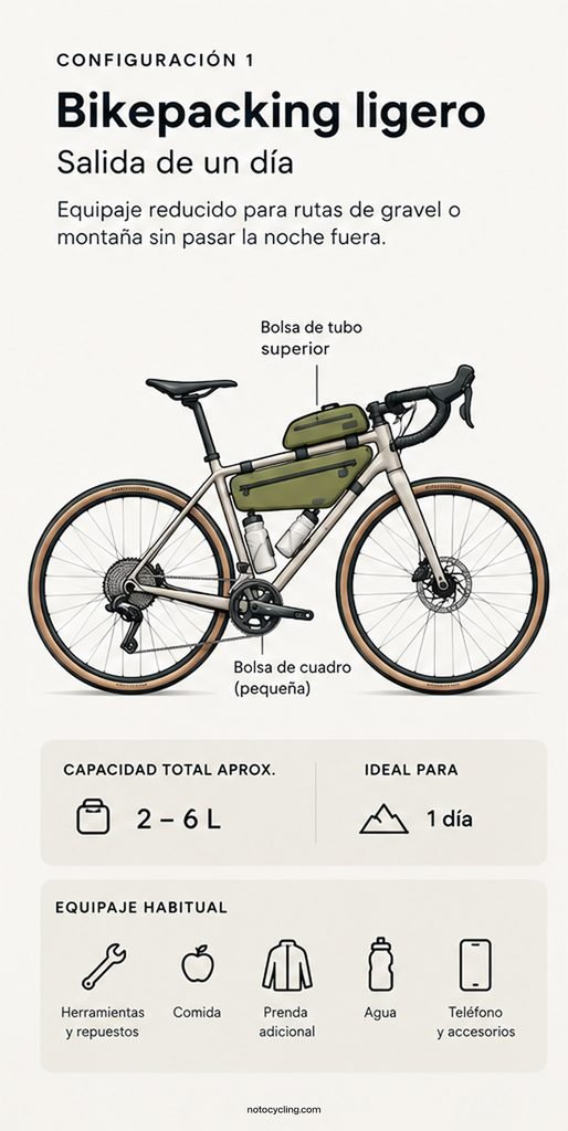 Setup de bikepacking para un dia 1